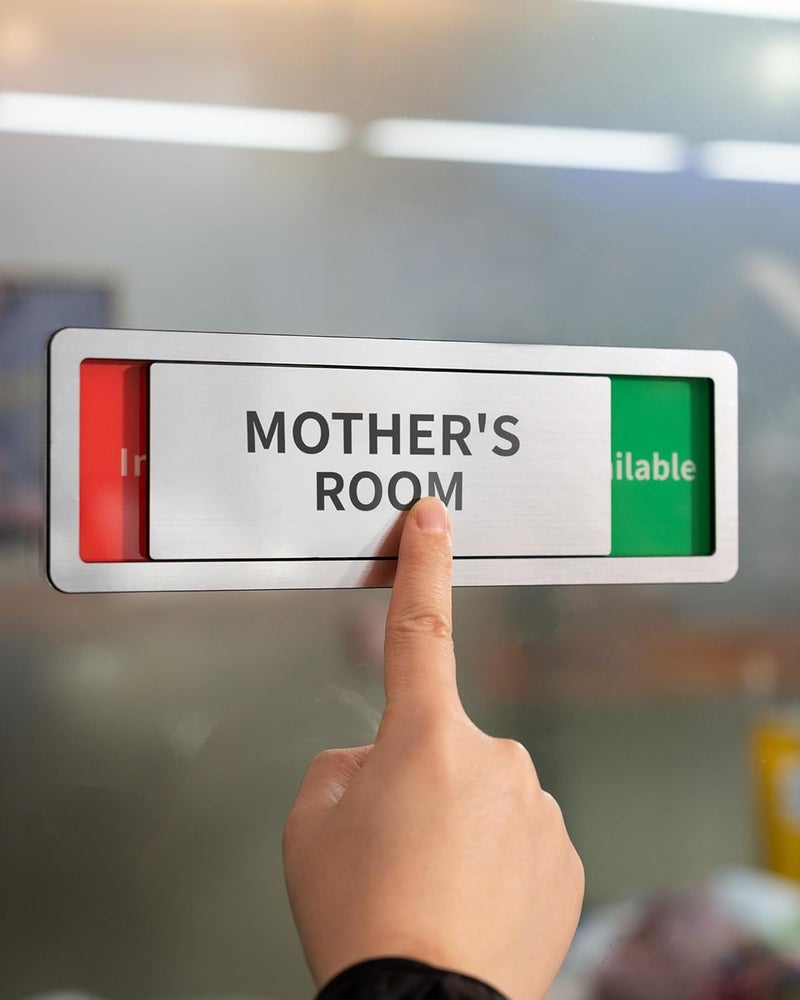 Abudada Mother's Room Door Signs, Do Not Disturb,Breastfeeding Door Sign, In Use/Available Slider Sign for Lactation Room, Privacy Vacant Occupied Nursing Signs，Brushed Silver - Image 5